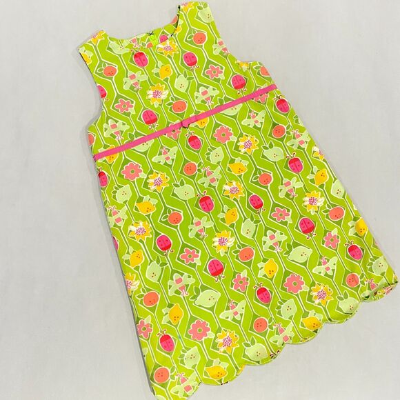 Lilly Pulitzer Other - ~ Lilly Pulitzer 6x Girls Floral Sundress* Sleeveless Green Fruit Ladybug Summer